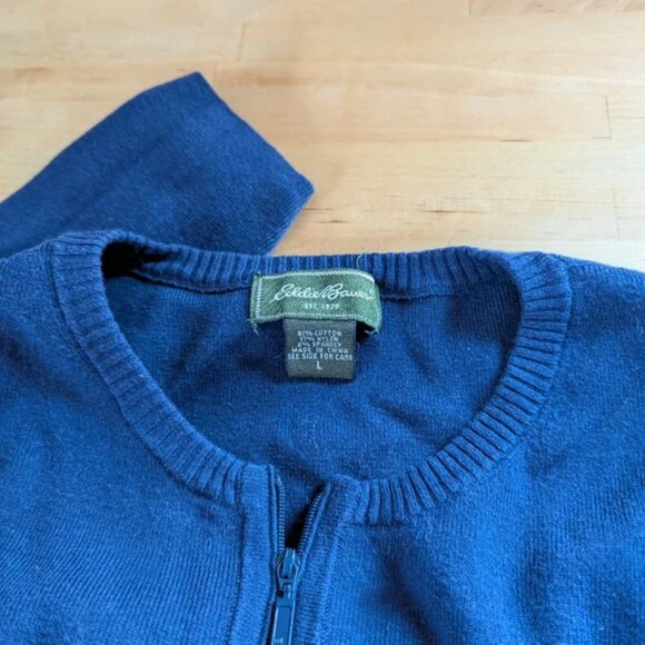 Eddie Bauer Navy Blue Zip-Up Cardigan with Pockets - Never worn - Picture 2 of 7